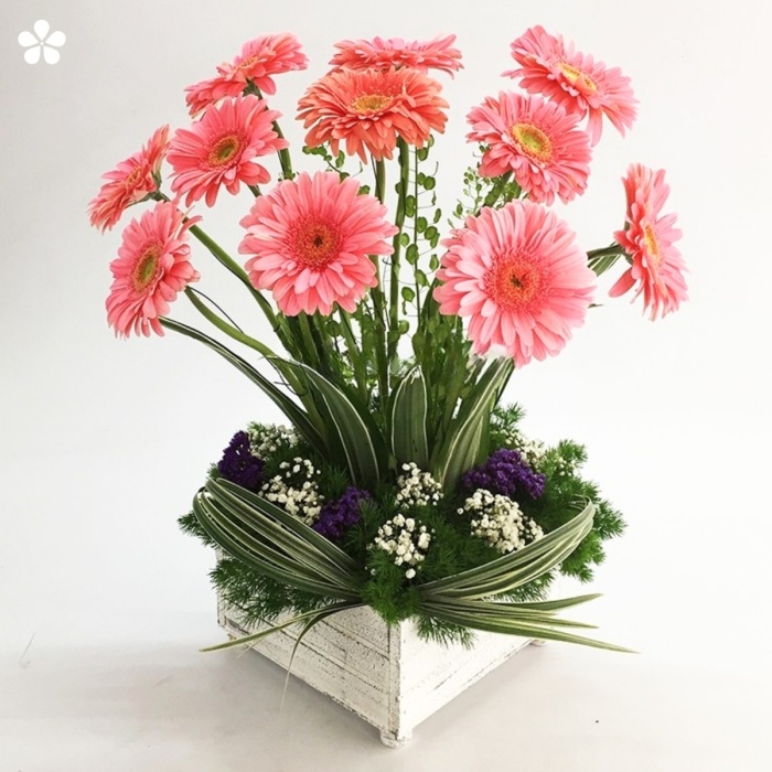 Gerberas en diseño vintage