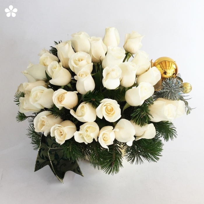 Ensaladera de espejo y rosas premium