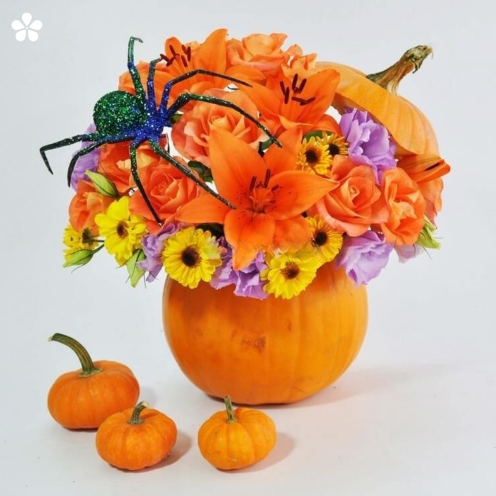 Calabaza decorada de hallowen