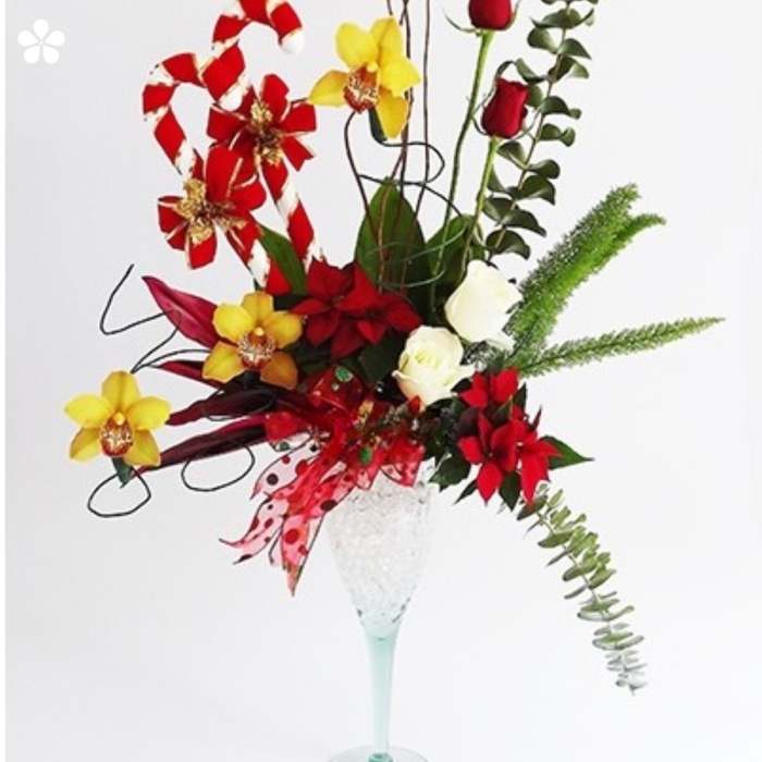 Copa navideña de flores mixtas