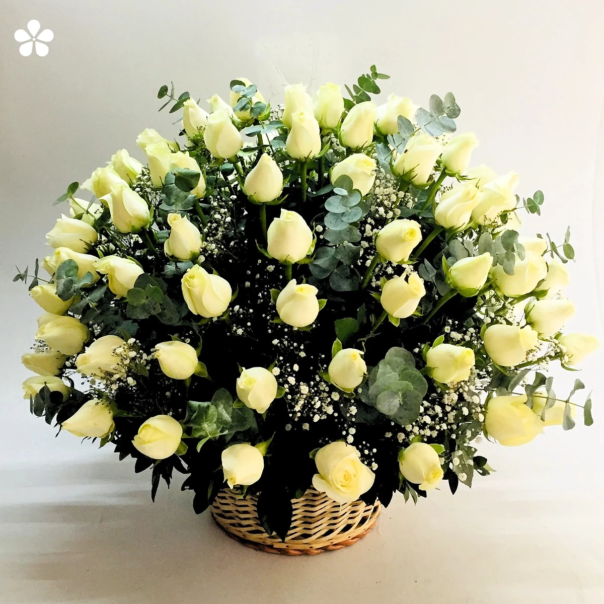 117 Paz serena - esfera de 75 rosas blancas - Imagen 1